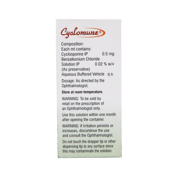 Cyclomune 0.05% Eye Drops 3ml - Global Surgicals