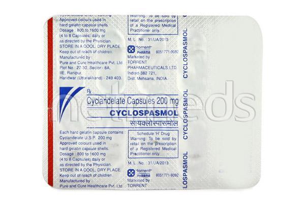 Cyclospasmol 200mg Capsule 10'S - Global Surgicals