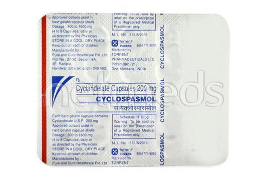 Cyclospasmol 200mg Capsule 10'S - Global Surgicals