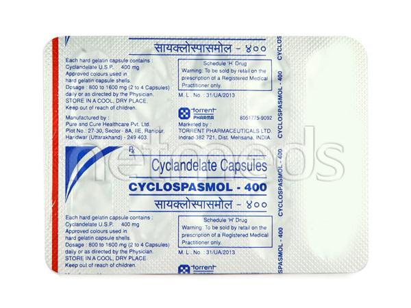 Cyclospasmol 400mg Capsule 10'S - Global Surgicals