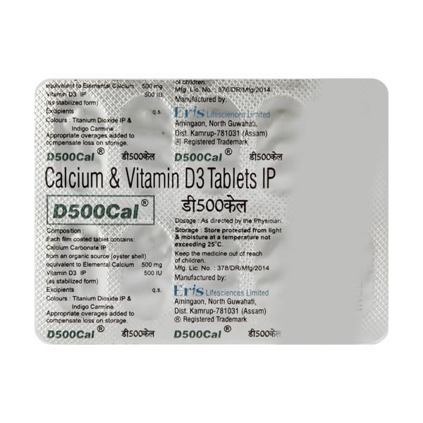D 500 Cal Tablet 10'S - Global Surgicals