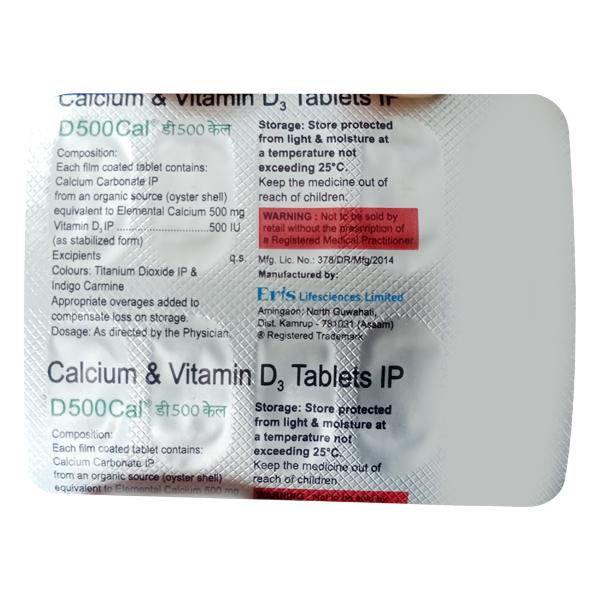 D 500 Cal Tablet 10'S - Global Surgicals