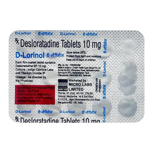 D LORINOL Tablet 15's - Global Surgicals