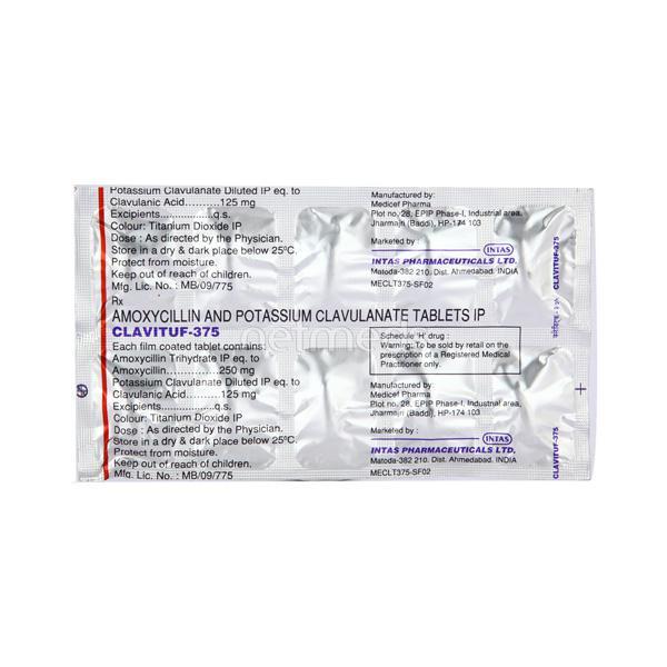 Clavituf 375mg Tablet 10'S