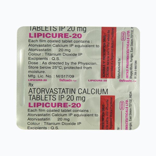 Lipicure 20mg Tablet 15'S