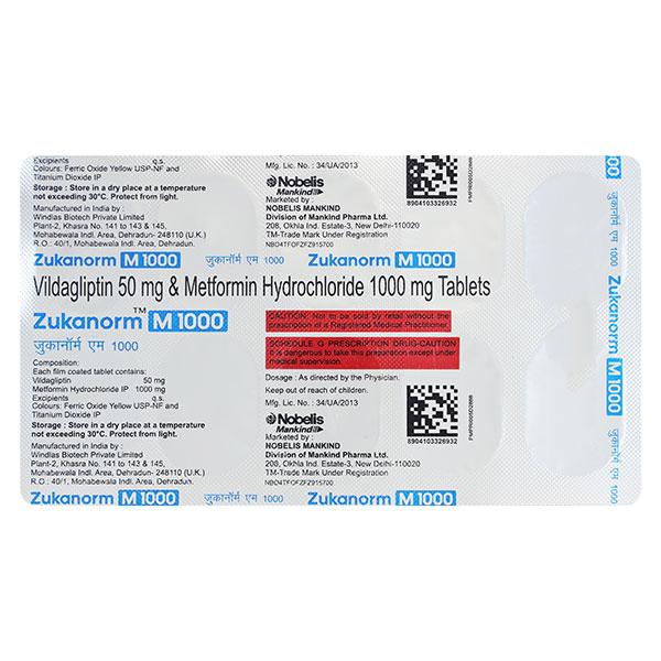 ZUKANORM M 1000 Tablet 10's