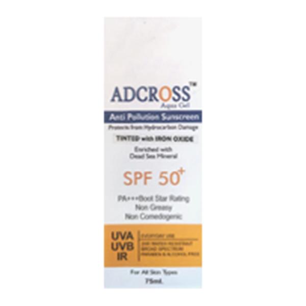ADCROSS SPF 50+ PA+++ TINTED WITH IRON OXIDE AQUA Gel 75ml