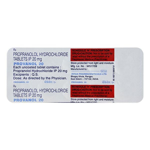 Provanol 20mg Tablet 10'S