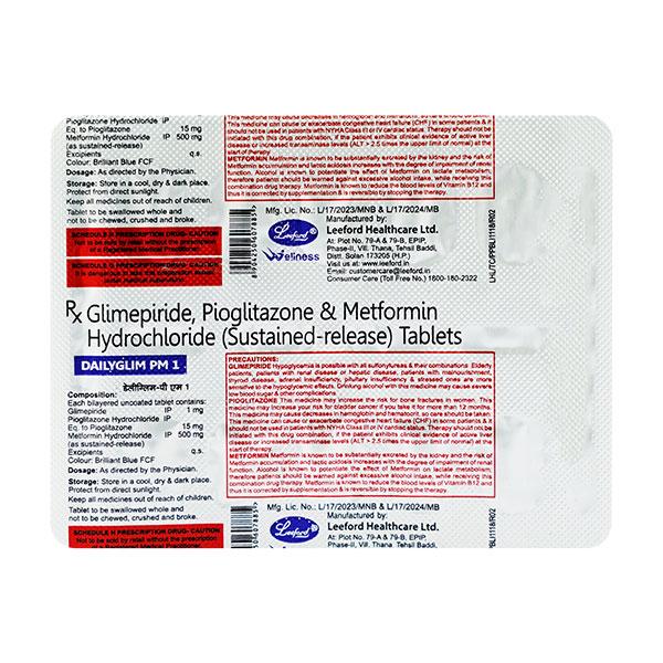 DAILYGLIM PM 1mg Tablet 10's