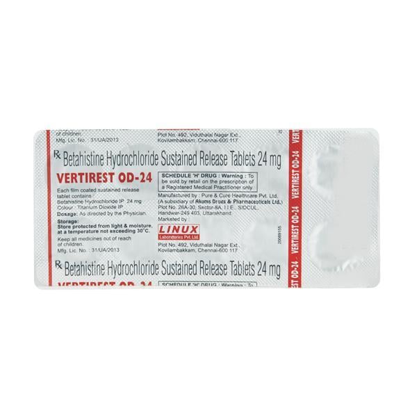 Vertirest OD 24mg Tablet 10'S
