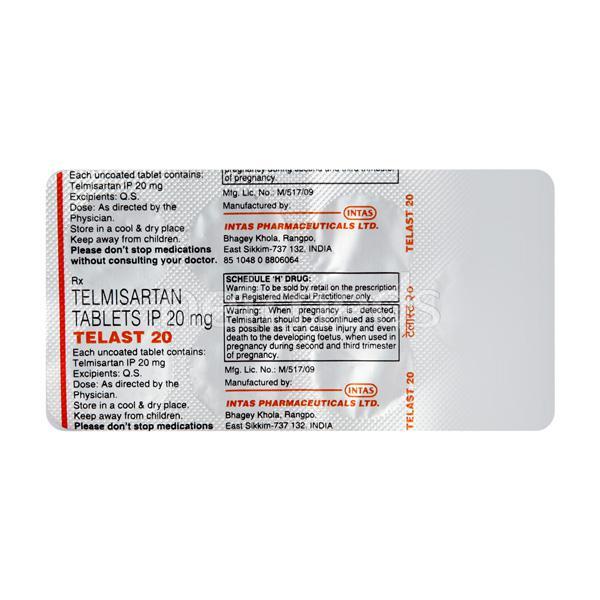 Telast 20mg Tablet 7'S