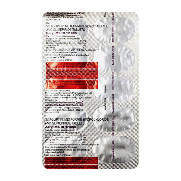 ZORYL MS IR 1/1000 Tablet 10's