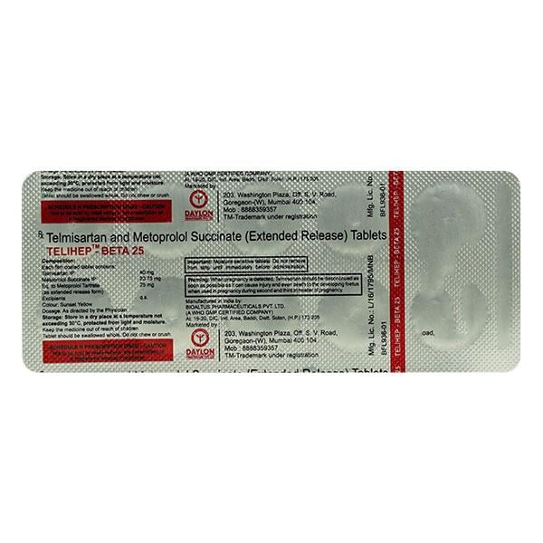 TELIHEP BETA 25 Tablet 10's