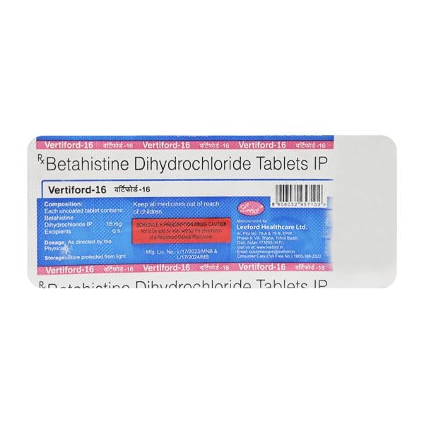 VERTIFORD 16mg Tablet 10's