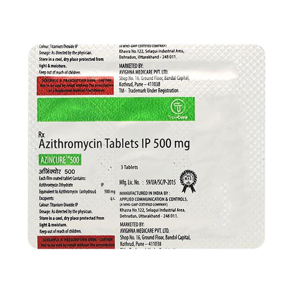 AZINCURE 500 Tablet 3's