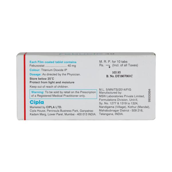 Febucip 40mg Tablet 10'S