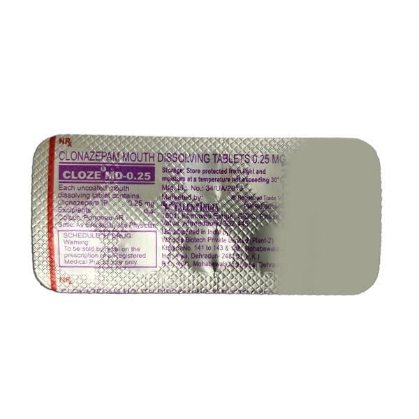 Cloze MD 0.25mg Tablet 10'S