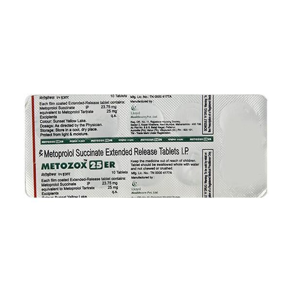 Metozox ER 25mg Tablet 10'S