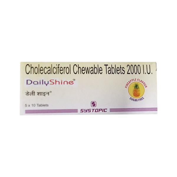 DAILYSHINE SUGAR FREE PINEAPPLE FLAVOUR Chewable Tablet 10's - Global Surgicals