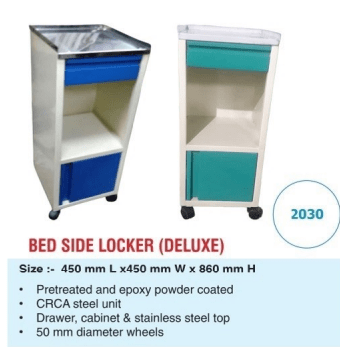 Daksh Bedside Locker - Deluxe SS Top - 2030 - Global Surgicals