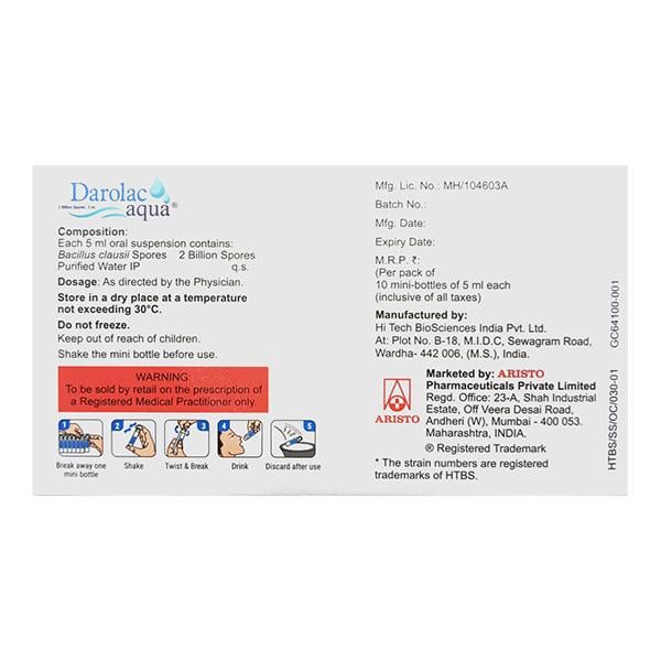 DAROLAC AQUA Suspension 10x5ml - Global Surgicals