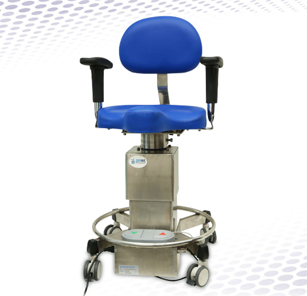 Dayal Motorised Surgeon Chair Stainless Steel with Battery Backup - Global Surgicals