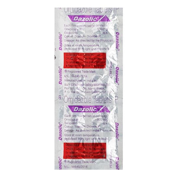 Dazolic 500mg Tablet 10'S - Global Surgicals