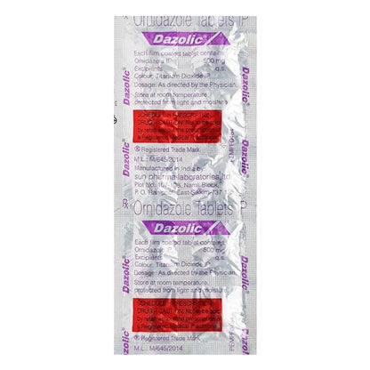 Dazolic 500mg Tablet 10'S - Global Surgicals