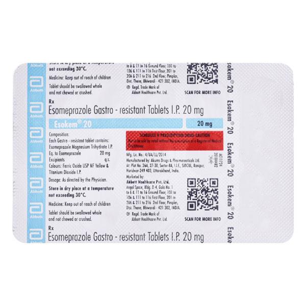 ESOKEM 20mg Tablet 15's