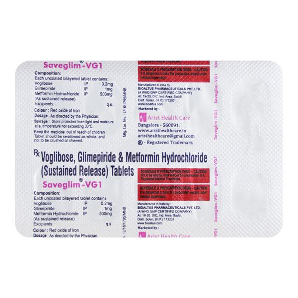 SAVEGLIM VG 1mg Tablet 10's
