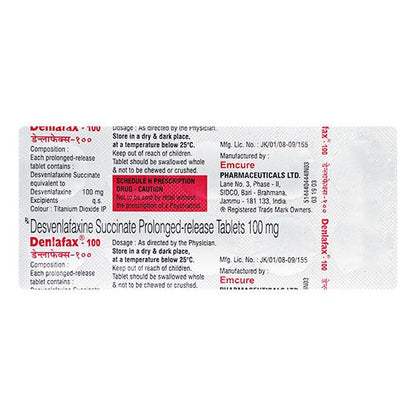 Denlafax 100mg Tablet 10'S