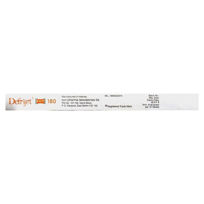 DEFRIJET FCT 180 Tablet 10's - Global Surgicals