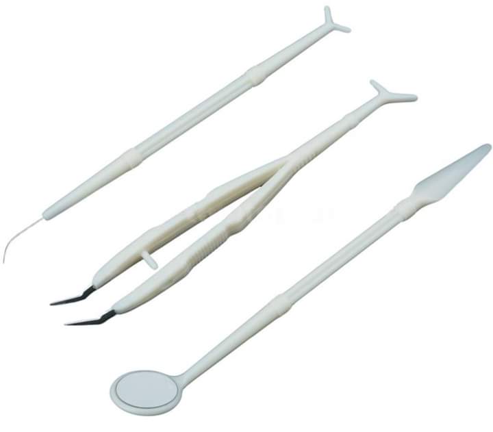 Denmax Disp. Dental set of 3 - Probe,Mirror,Tweeezer Instrument Kit - Global Surgicals