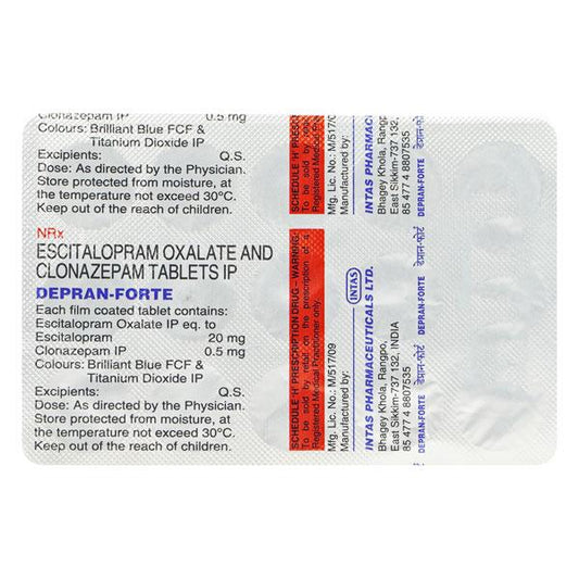 Depran Forte 0.5/20mg Tablet 15'S - Global Surgicals