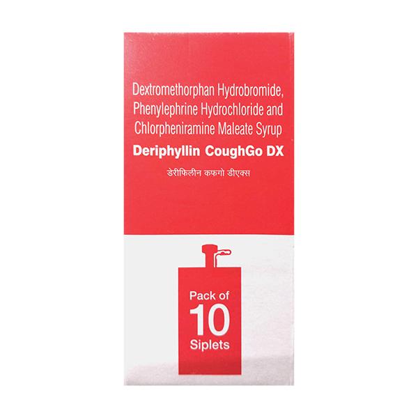 DERIPHYLLIN COUGHGO DX SUGAR FREE STRAWBERRY FLAVOUR Siplet 10x10ml - Global Surgicals