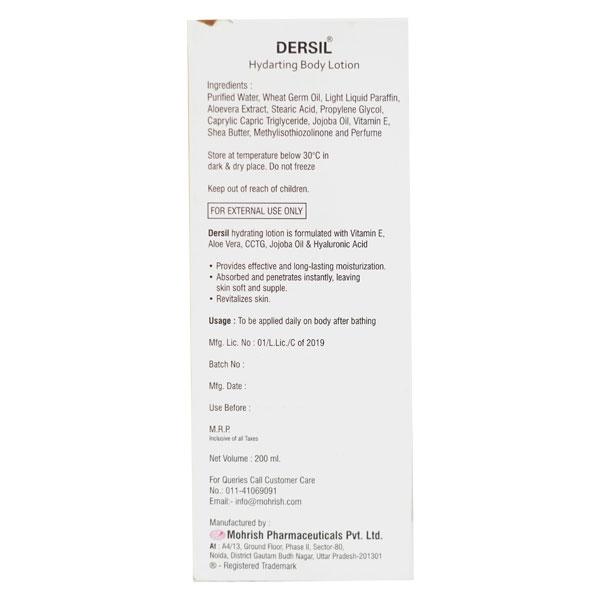DERSIL HYDRATING BODY Lotion 200ml - Global Surgicals