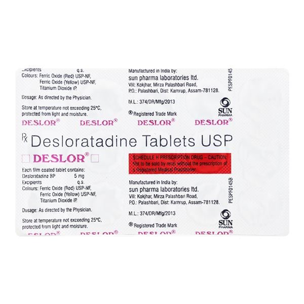 DESLOR 5mg Tablet 15's - Global Surgicals