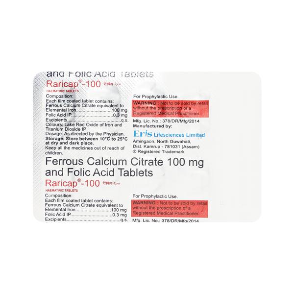 Raricap 100mg Tablet 10'S