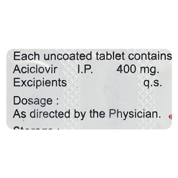 Zovir 400mg Tablet 10'S