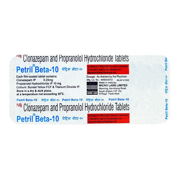 Petril Beta 10mg Tablet 10'S