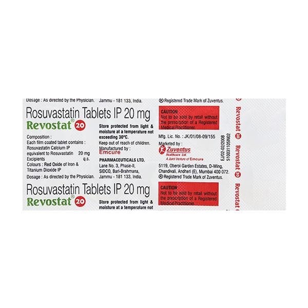 Revostat 20mg Tablet 10'S