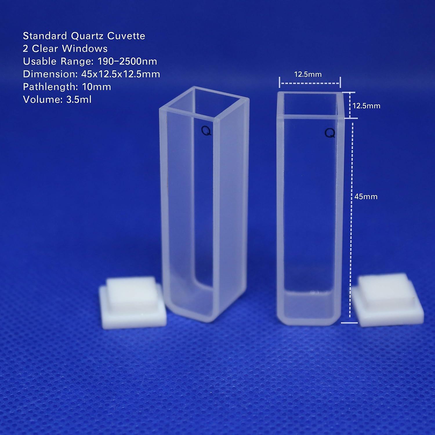Dhanika Quartz Cuvette with Screw Cap 2 Side Clear - Global Surgicals