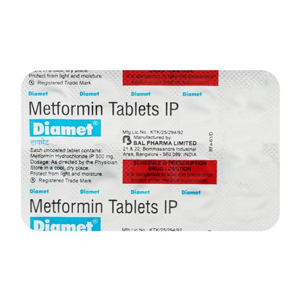 Diamet 500mg Tablet 10'S