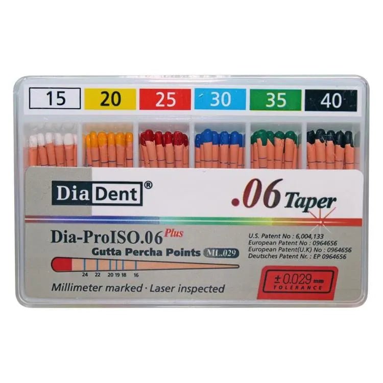 Diadent Special Tapered ISO Color - Coded 6% Gutta Percha Points - Global Surgicals