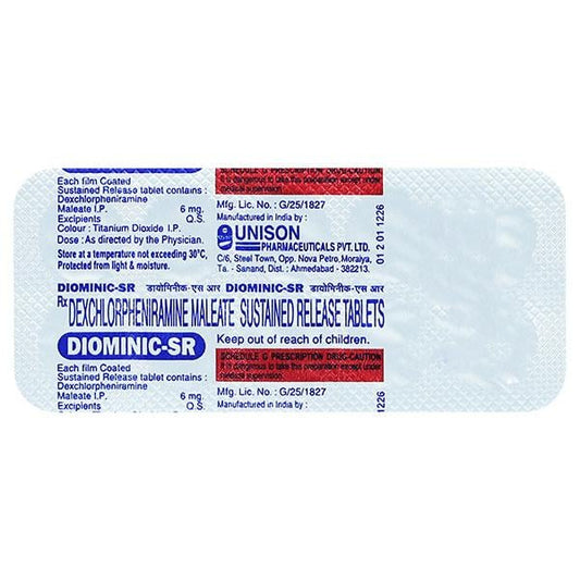 Diominic SR Tablet 10'S - Global Surgicals