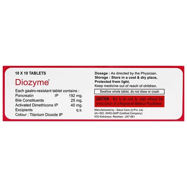 DIOZYME Tablet 10's - Global Surgicals