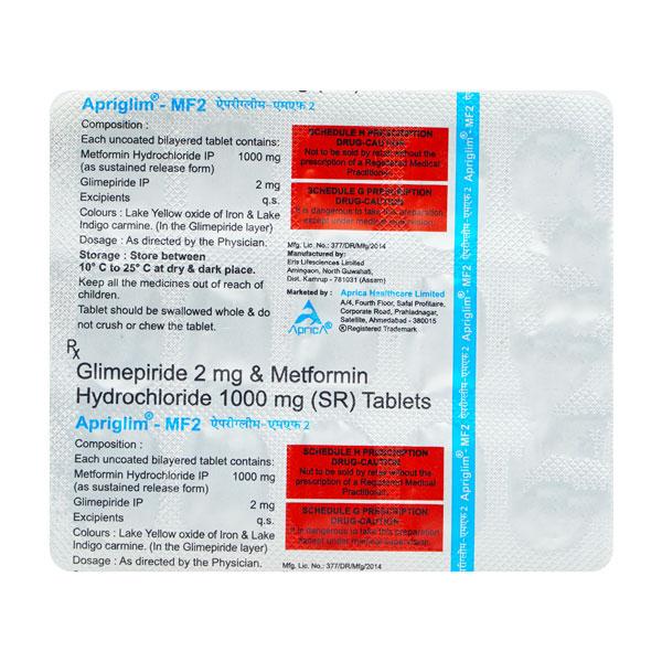 APRIGLIM MF 2mg Tablet 15's