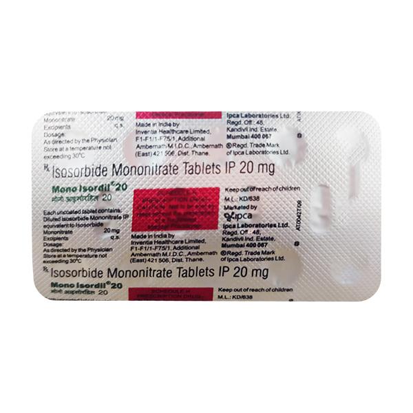 Mono Isordil 20mg Tablet 10'S