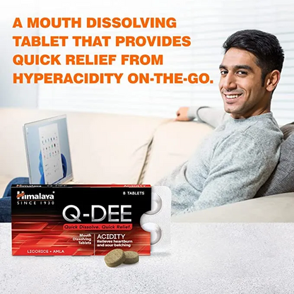 Himalaya Q-Dee Acidity Relief, 8 Tablets