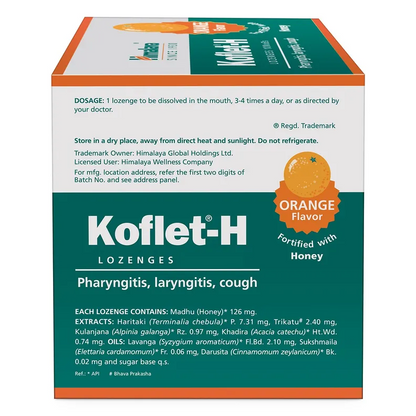 Himalaya Koflet-H Orange Flavour Lozenges, 6 Count